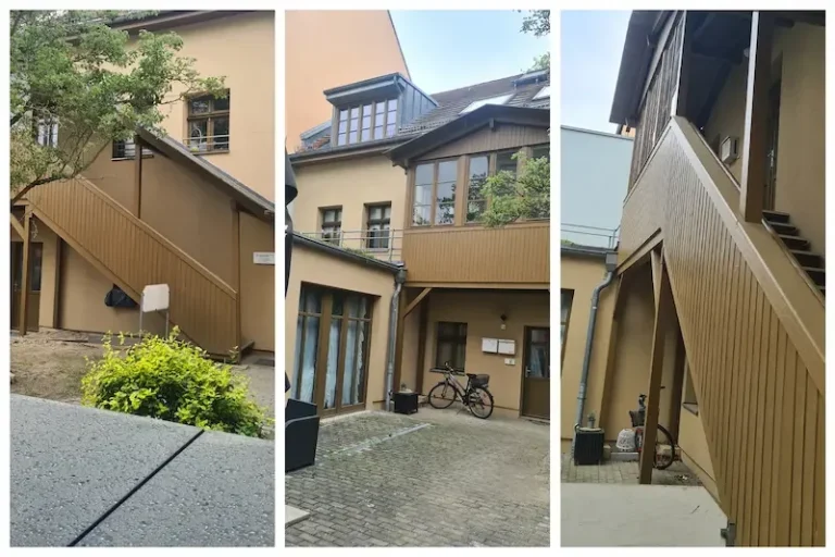 Modernisierte Holzkonstruktionen, Treppenanlagen und farblich abgestimmte Fassadenarbeiten in Köpenick