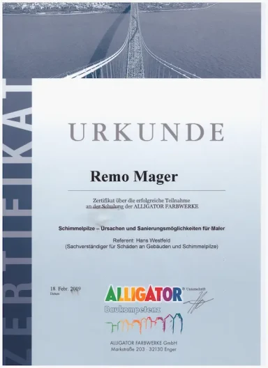 Schimmel Weiterbildung von Mager Malermeister
