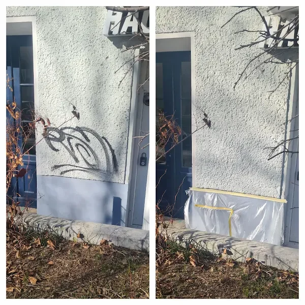 Graffiti Entfernung Vorher-Nachher